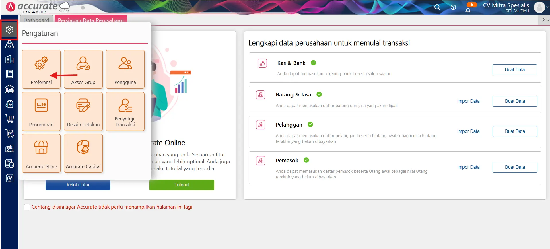 menggunakan fitur kategori keuangan